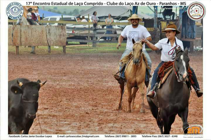 Laço Comprido é tradição na família Brescovit Brandão A filha do casal, Izabela Guilhermina, já está começando a laçar / Foto: Divulgação