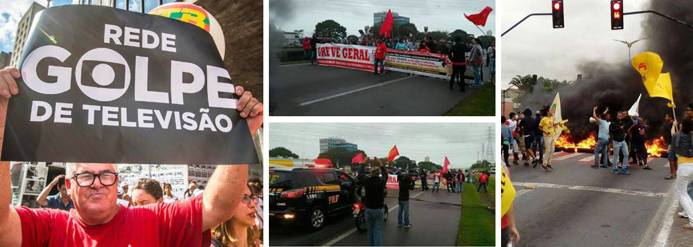 Globo, que articulou o golpe, esconde a greve Foto: Divulgação