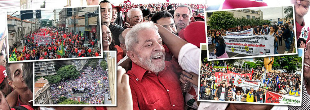 Lula comemora sucesso da greve geral e diz que povo deve continuar lutando Foto: Divulgação