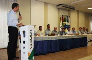 Nova indústria de soja em Dourados será cartão-postal e atrairá empreendedores O secretário Jaime Verruck participou da assembleia da Coamo em Campo Mourão (PR)