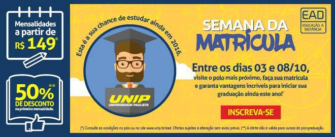 A Unip conta com o sistema EAD de ensino / Foto: Divulgação