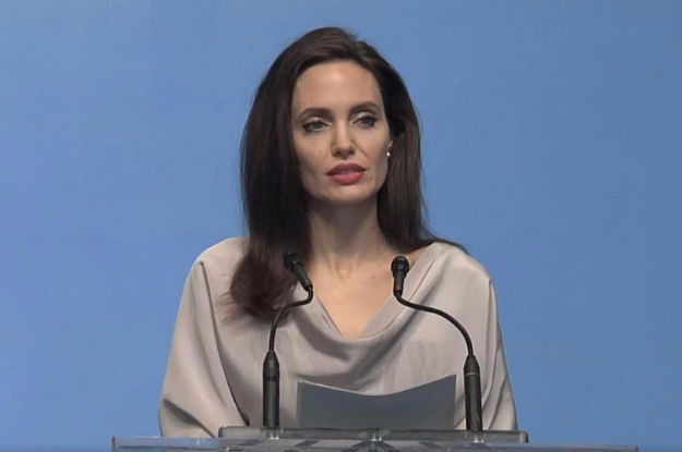 Angelina Jolie em discurso na Conferência Ministerial de Defesa. Foto: Reprodução vídeo