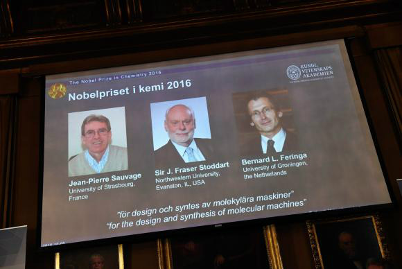 Nobel de Química premia trio de "máquinas moleculares" Prêmio Nobel de Química - Foto Henrik Montgomery/LusaHenrik Montgomery/Lusa