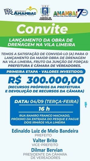 Prefeitura de Amambai lança obras na vila Limeira nessa terça