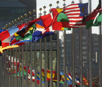 ONU vota hasteamento de bandeira da Palestina e do Vaticano Bandeiras dos Estados membros hasteadas na sede da ONU, em Nova York. Foto: ONU