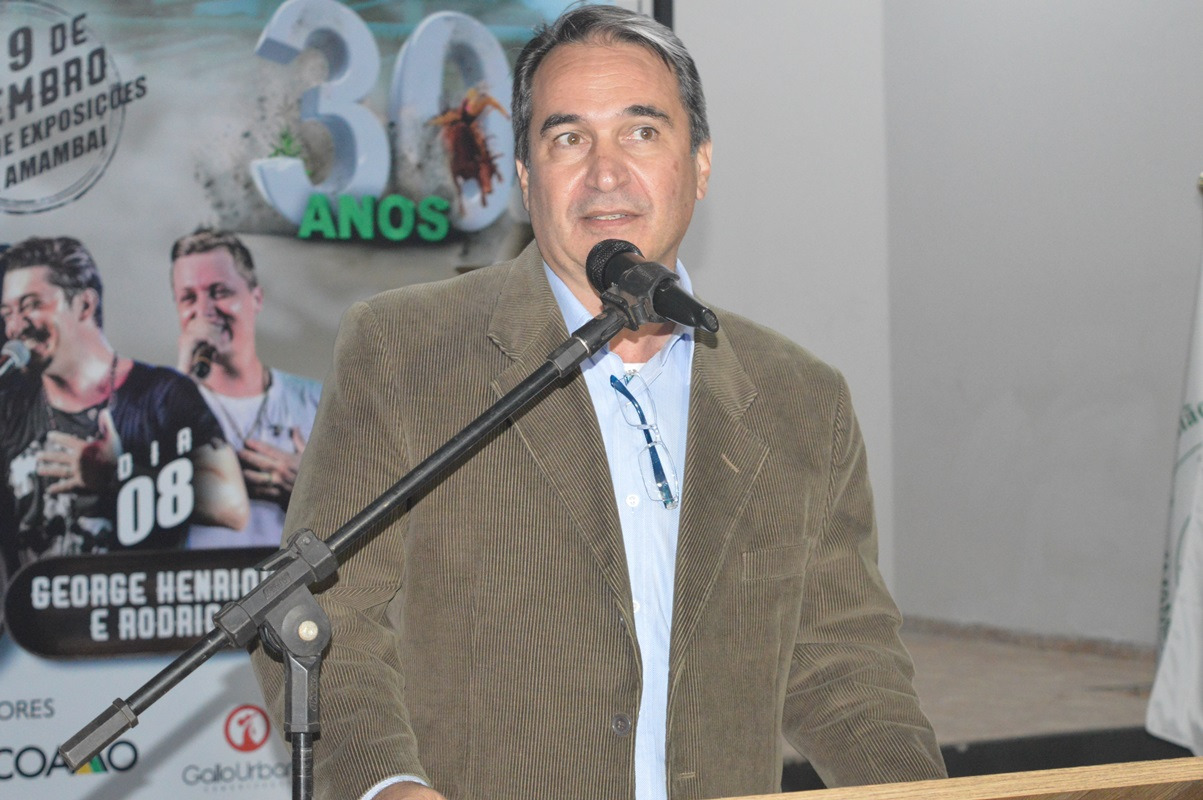 30ª Expobai foi aberta oficialmente nessa quarta-feira (5), em Amambai Rogério Beretta ressaltou a pujança do agronegócio de Amambai / Foto: Moreira Produções
