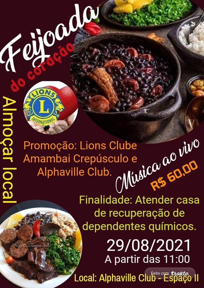 Lions Clube Amambai Crepúsculo realiza Feijoada do Coração no próximo domingo Foto: Divulgação