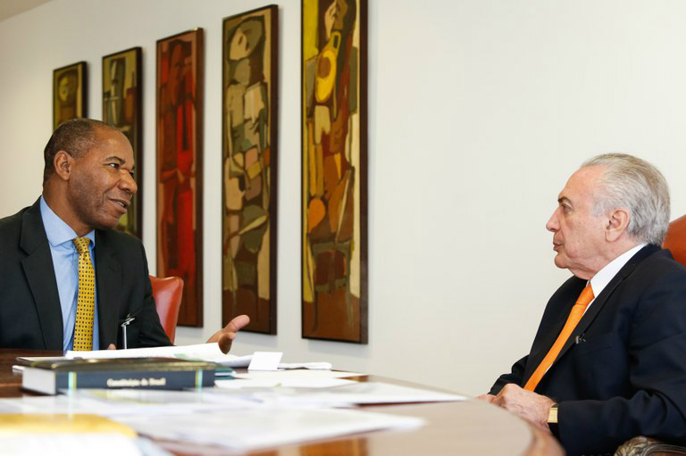 Presidente recebeu o reitor da Universidade Zumbi dos Palmares, José VicenteFoto: Divulgação 