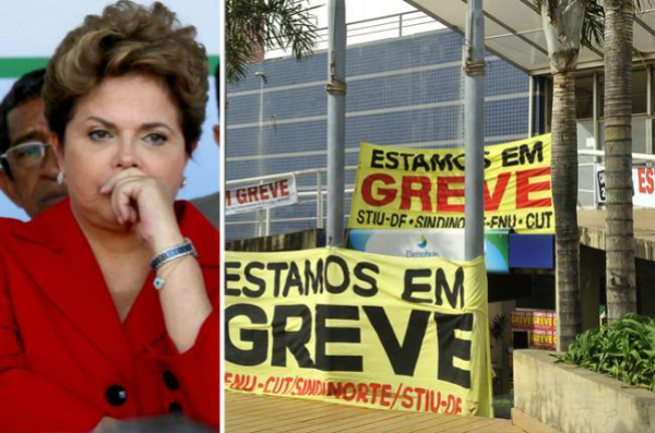 Dilma comanda um país à beira da greve geral
