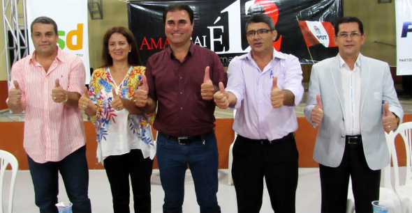 E/D- Josmair Cardoso, Cida Farias, Gilmar Vicentin, Fernando Fischer e Pastor Sergio. Nomes foram lançados para a realização da pesquisa / Foto: Assessoria