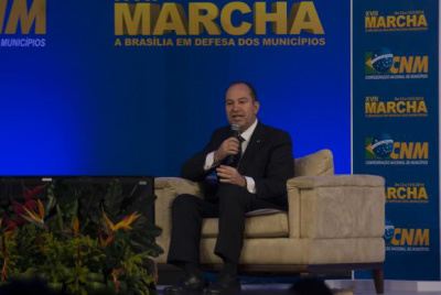PSC anuncia Pastor Everaldo como candidato a presidente da República O pastor Everaldo Pereira então pré-candidato do PSC, responde as perguntas na Marcha dos Prefeitos / Foto: Marcelo Camargo