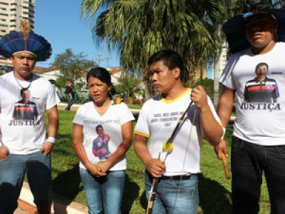 Família de indígena morto em reintegração de posseprotestaram em Campo GrandeFoto: Tatiane Queiroz/G1 MS