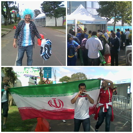 Estrutura de Curitiba é elogiada por torcedores iranianos Argentino, César Colombo está feliz por estrear em Copas em Curitiba. Torcida iraniana chega à Arena da Baixada. Entrada no estádio ocorre de forma tranquila