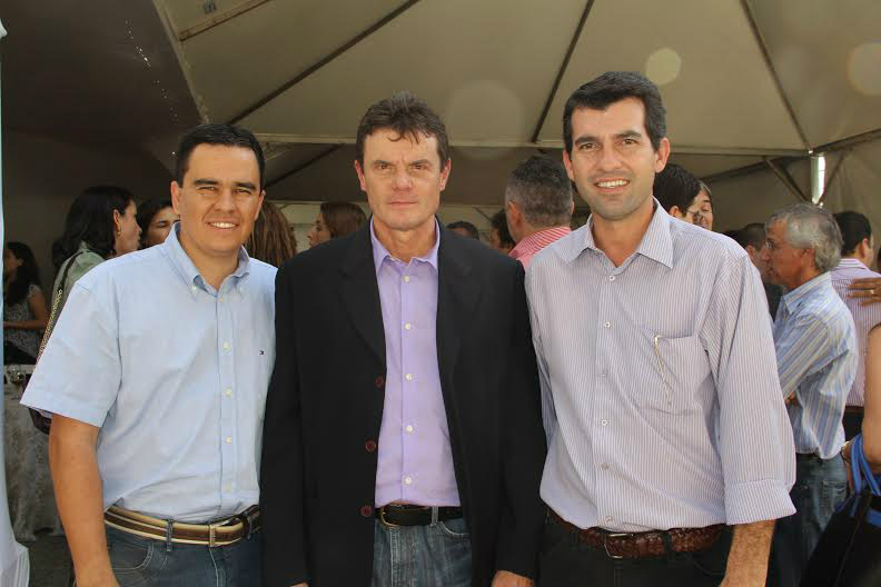 (E/D), Diogo Peixoto, Presidente da Aprosoja-MS,  Almir Dalpasquale, e Christiano Bortolotto.