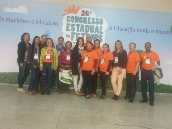 Representantes de Amambai, durante abertura do 26º Congresso da Fetems / Foto: Divulgação