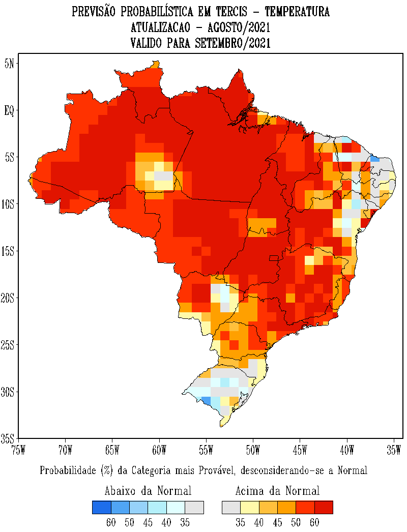 Setembro será de calor acima da média e pouca chuva
