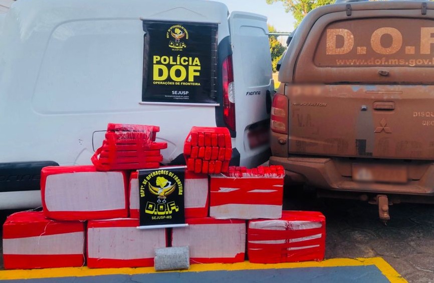 Veículo com mais de 200 quilos de maconha foi apreendido pelo DOF Foto: DOF