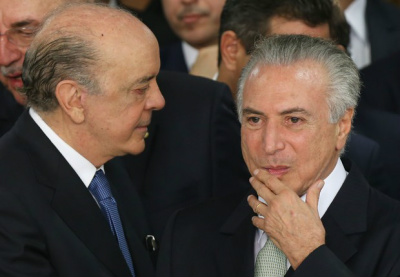 José Serra pede demissão do Itamaraty por problemas de saúde E/D- José Serra e Temer / Foto: Divulgação