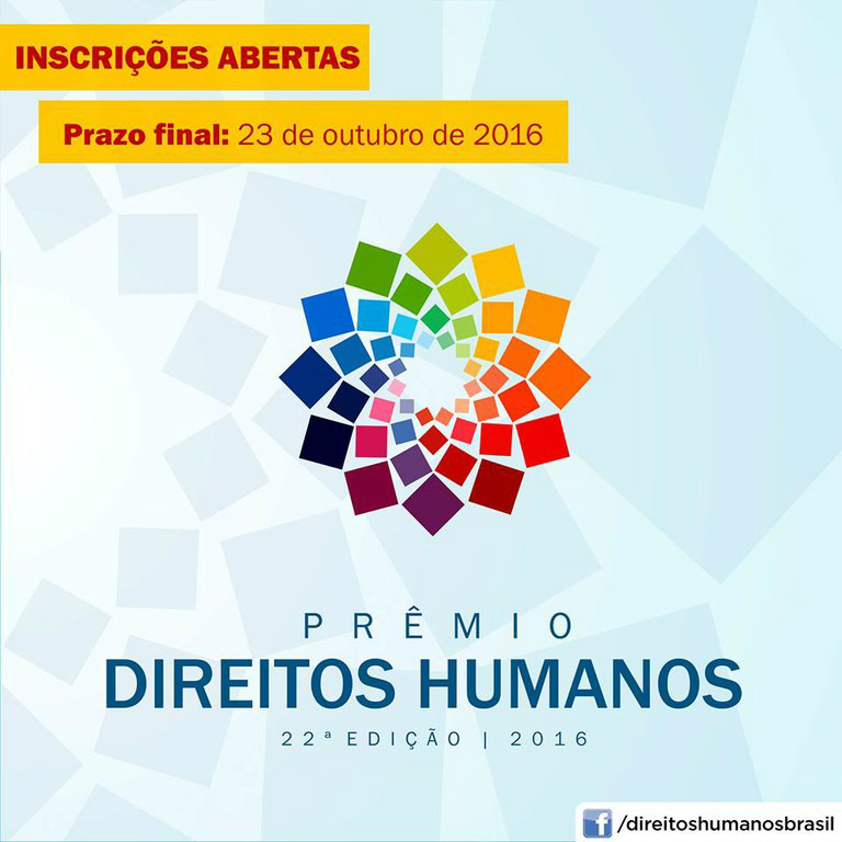Inscrições do Prêmio Direitos Humanos vão até domingo (23) Instituições e pessoas físicas que empreenderam ações relevantes para a promoção e a defesa dos direitos humanos podem participarReprodução/SDH