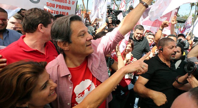 O ex-prefeito de São Paulo Fernando Haddad (PT) cresceu três pontos percentuais e atingiu 22% das menções / Foto: Divulgação