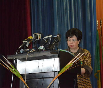 Margaret Chan em reunião da Comissão Regional para África. Foto: OMS África