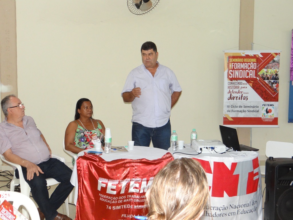 Presidente licenciado da Fetems, professor Jaime Teixeira / Foto: Moreira Produções