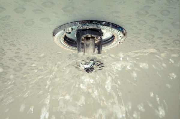 Por causa do forte calor, o sistema de sprinklers, localizado no teto de vidro do shopping, foi acionado automaticamente