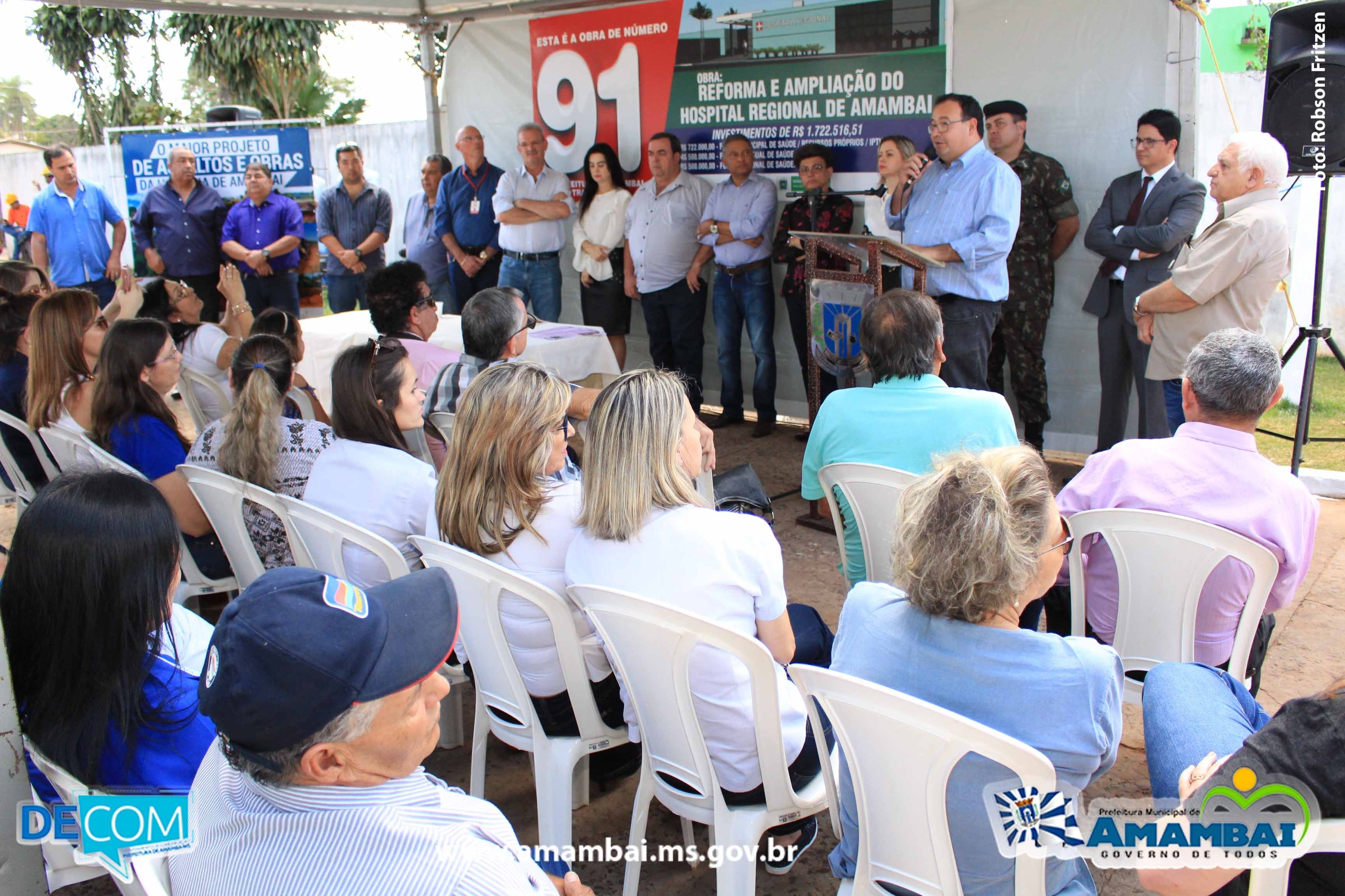 A solenidade de lançamento das obras aconteceu na segunda-feira(24), às 19h30h, na praça coronel Valêncio de Brum / Foto: Decom