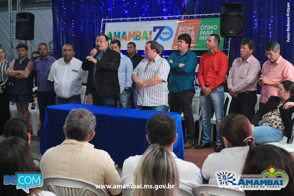 Prefeitura de Amambai faz lançamento de novas obras no município Prefeito comemora as 110 obras lançadas em 1 ano e nove meses de mandato / Foto: Decom