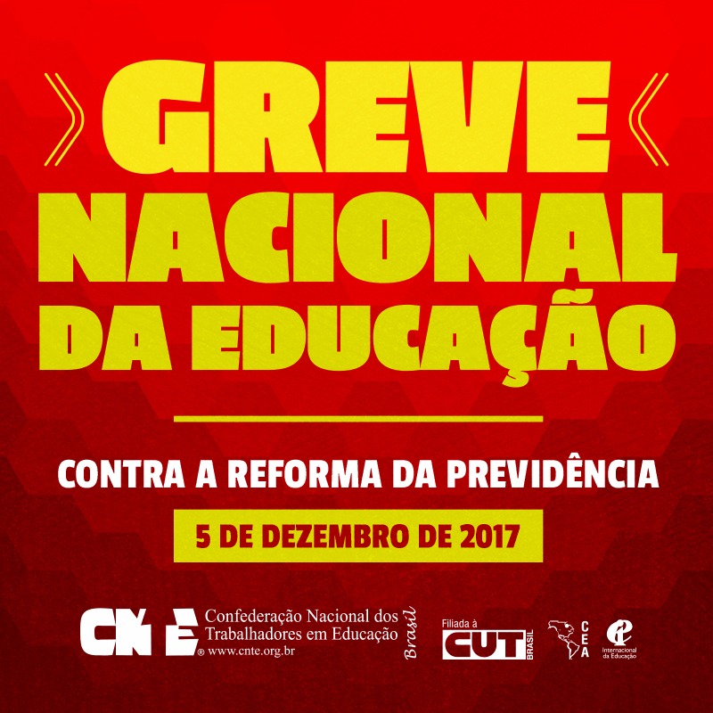 CNTE convoca educadores a participarem de Greve Nacional, no dia 5 de dezembro