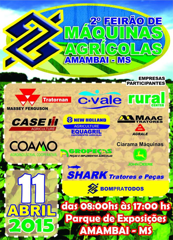 2º Feirão de Máquinas Agrícolas acontece neste sábado (11) em Amambai