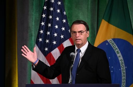 O presidente da República, Jair Bolsonaro, participa de reunião Brasil-EUA, Fórum do Conselho Empresarial, para discutir relações e cooperação e engajamento futuros, em Washington, EUA. - REUTERS/Erin Scott/Direitos reservados