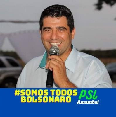 PSL de Amambai participa das eleições com candidatos a prefeito, vice e vereador Zé Bambil, candidato a prefeito pelo PSL / Foto; Reprodução Facebook