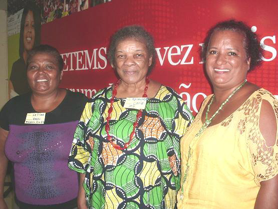 Líderes quilombolas dizem ser fundamental oficina para projetos de artes negra Maria de Fátima, Raimunda de Brito e Nara Monteiro