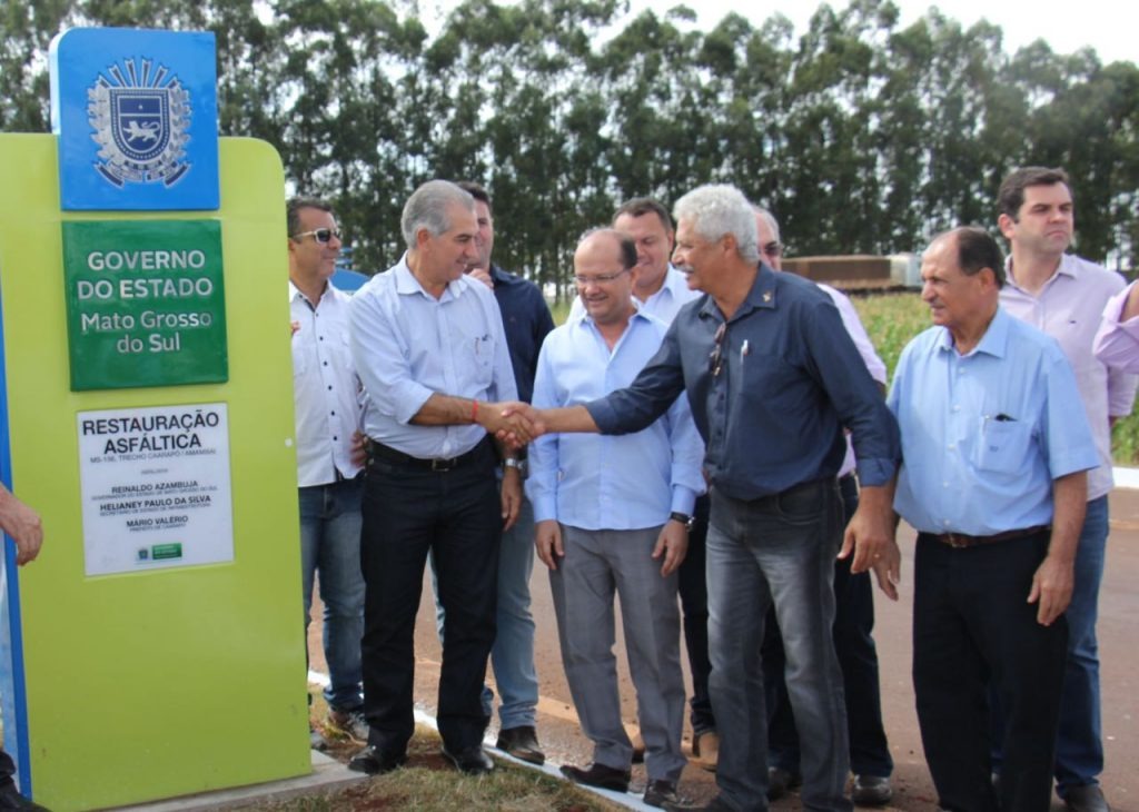 Reinaldo Azambuja entrega obra com investimento de R$ 53 milhões na reconstrução dos 74 Km do trecho da MS-156