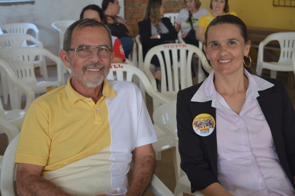 Candidatos a presidente do Simted de Amambai: Humberto Vilhalva e Vera Lorensetti.