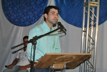 Expobai gerou R$ 35 milhões em negócios O presidente do Sindicato Rural de Amambai, Christiano Bortolotto, durante aberturas oficial do evento.