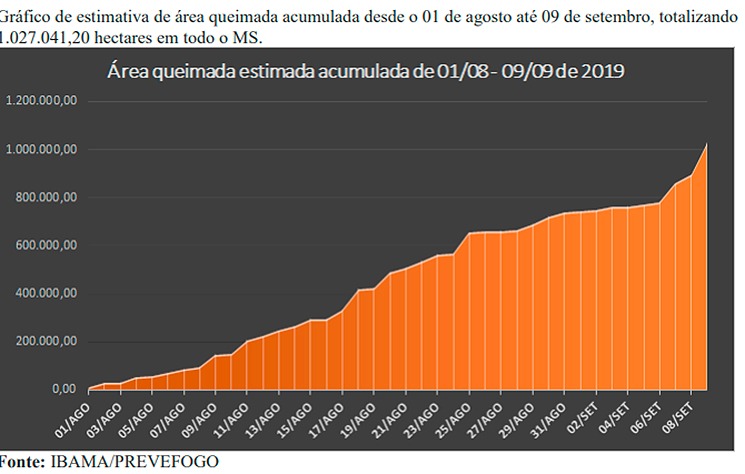 Queimadas se intensificam e Ibama estima 1 milhão de hectares em cinzas Queimadas se intensificam e Ibama estima 1 milhão de hectares em cinzas