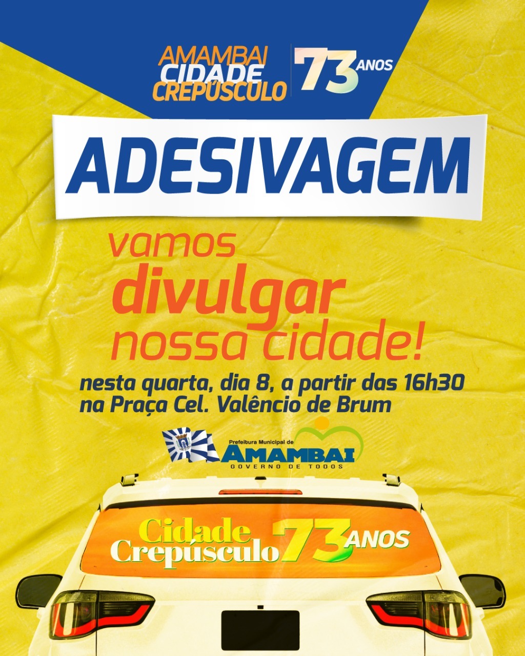 Prefeitura de Amambai realiza adesivagem nesta quarta-feira (8) Foto: Decom