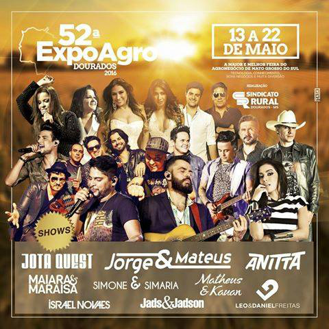 Diversidade musical marca shows na 52ª edição da Expoagro em maio