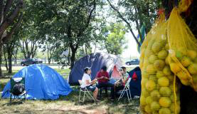 Grupos a favor e contra impeachment se concentram em acampamentos em Brasília Brasília - Manifestantes que defendem o afastamento da presidenta Dilma Rousseff montaram acampamento no Parque da CidadeElza Fiúza/Agência Brasil