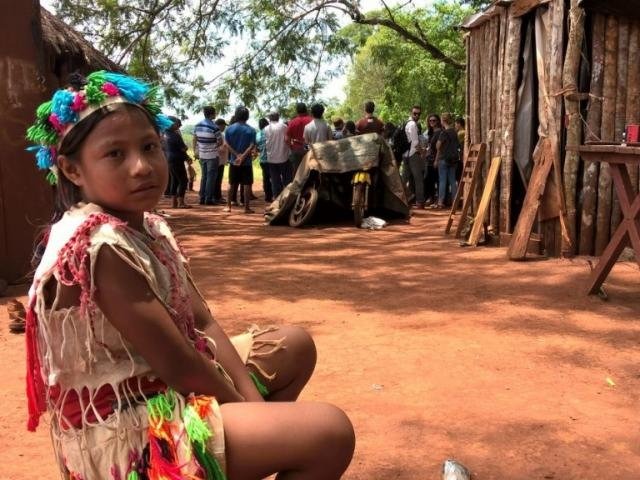 Criança Guarani-Kaiowá da comunidade Guayviry, em Aral Moreira (Foto: Cimi)