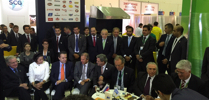 Empresários brasileiros que participaram da feira World Food Moscow, na Rússia.