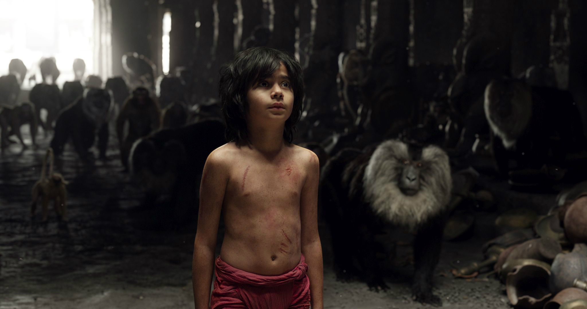 Crítica – “Mogli: O Menino Lobo” é o melhor espetáculo visual dos últimos anos Mogli conversa com Rei Louie no filme (Reprodução/Internet)