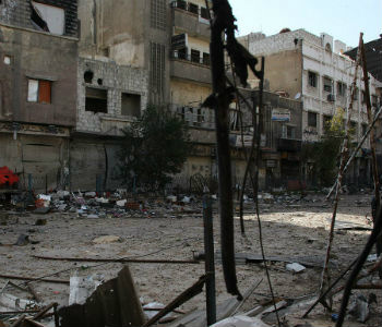 Destruição em Yarmouk. Foto: Unrwa/Taghrid Mohammed