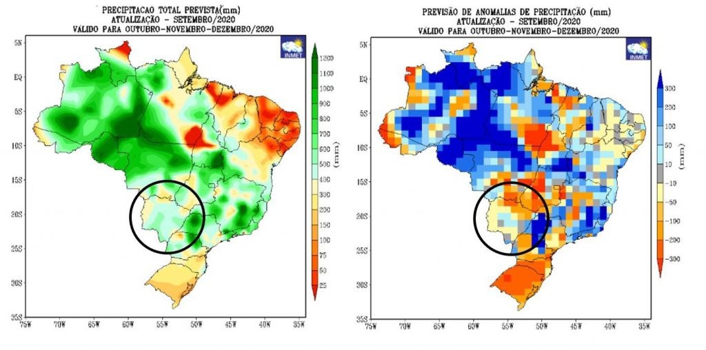 Como será o clima durante a primavera em Mato Grosso do Sul?