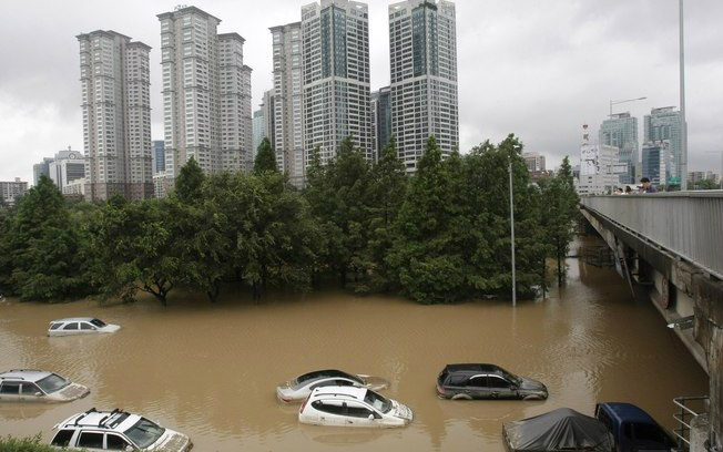 Chuva na Coreia do Sul deixa cinco mortos