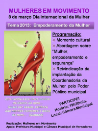 Grupo Mulheres em Movimento realiza programação nessa sexta-feira (8) em Amambai Grupo Mulheres em Movimento realiza programação nessa sexta-feira (8) em Amambai