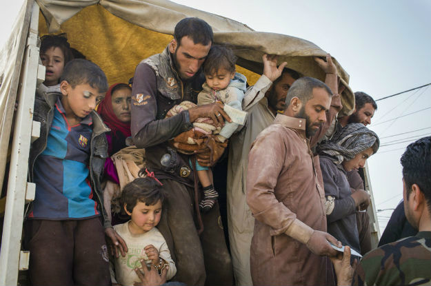 Deslocados internos chegam no campo de refugiados Debaga, em Erbil, ao norte do Iraque. Foto: Acnur/Ivor Prickett