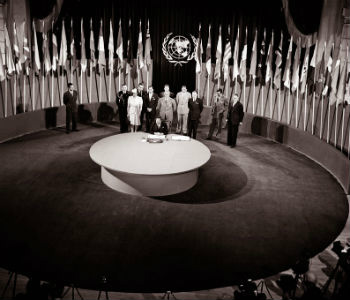 Assinatura da Carta da ONU, em 1945. Foto: ONU/Yould